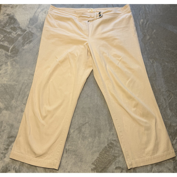 Eileen Fisher Pants - Eileen Fisher Pants Womens Large Beige Straight Leg Casual Trousers Lightweight
